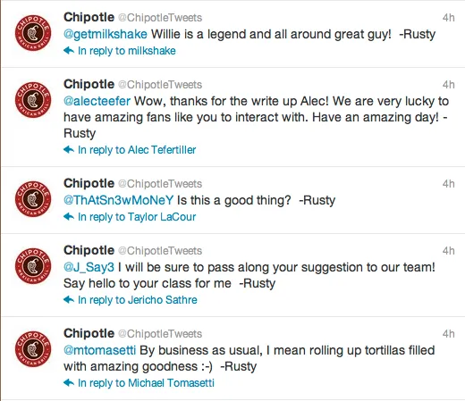 chipotle customers interaction twitter