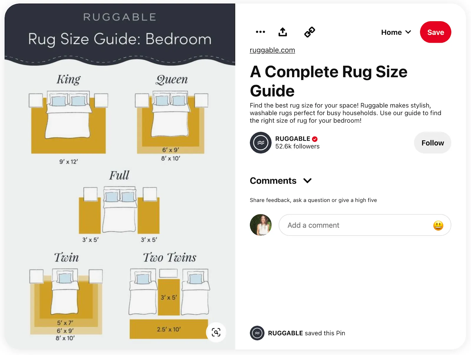 Pinterest Ruggable account pin
