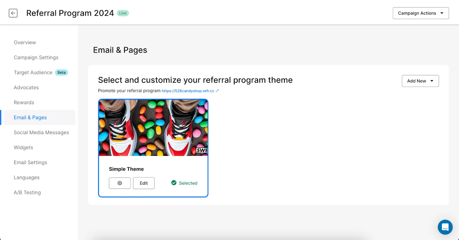 ReferralCandy email settings