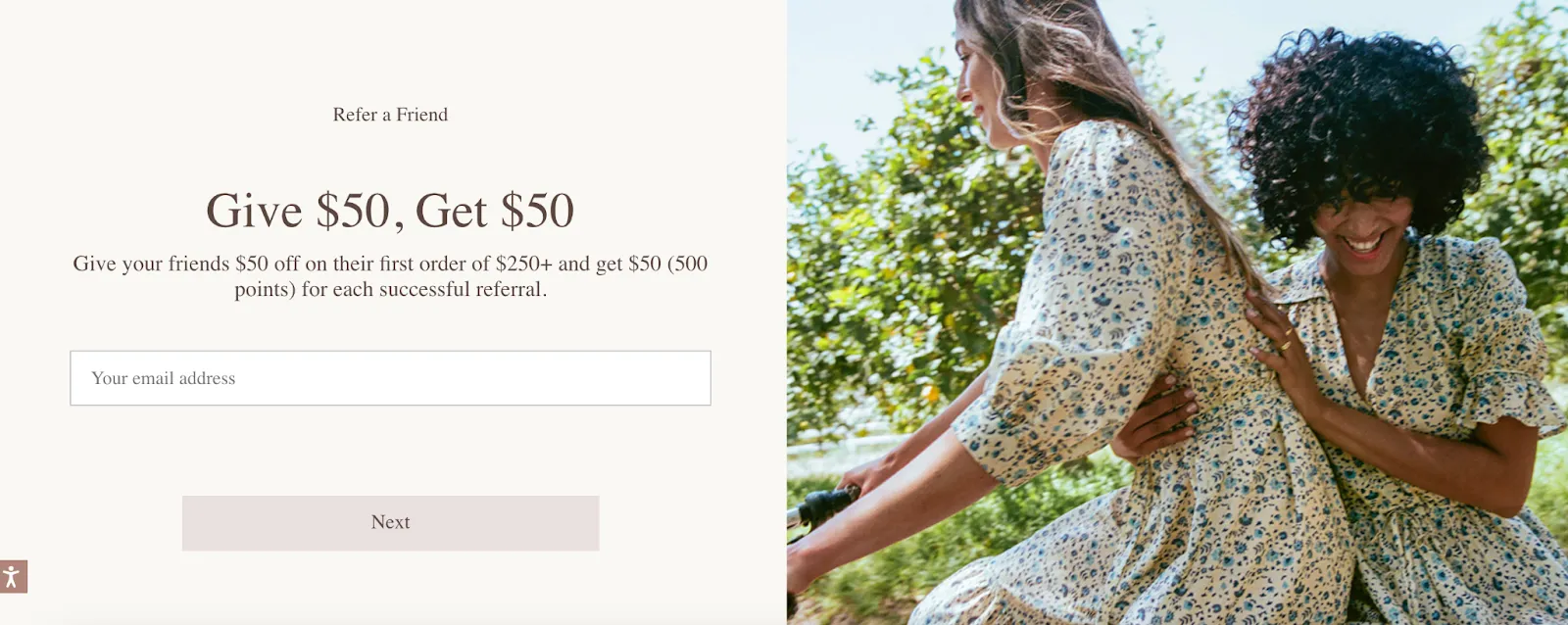 Christy Dawn referral program page