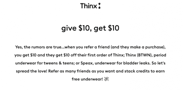 Give 10, get $10 referral program example