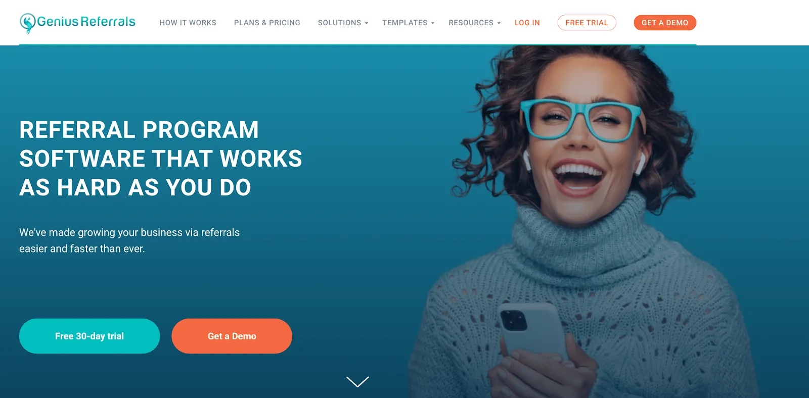Home page of Genius Referrals
