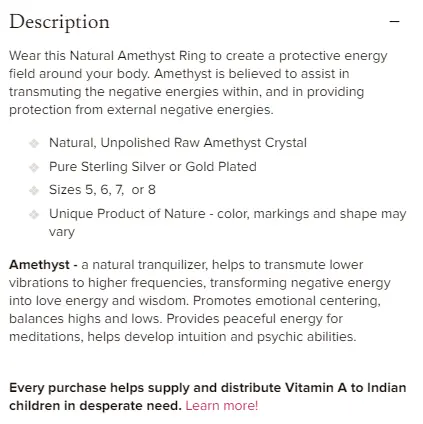 Product description example 1