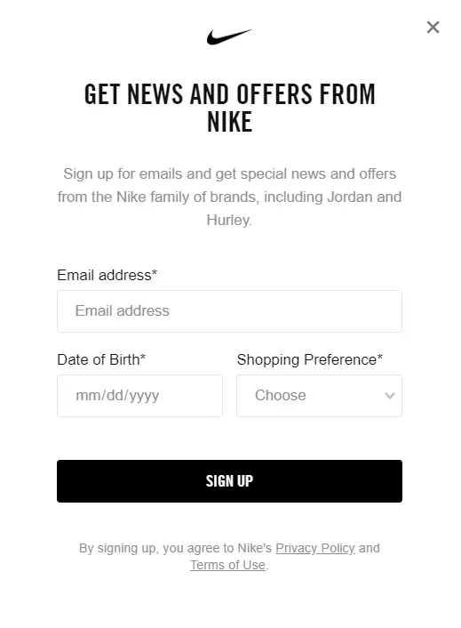 Nike CTA example