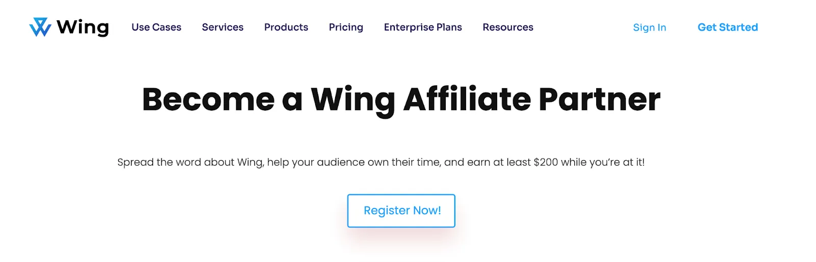 Wing Assistant affiliate partner page