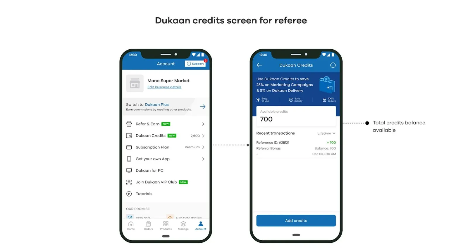 Dukaan credits landing pages