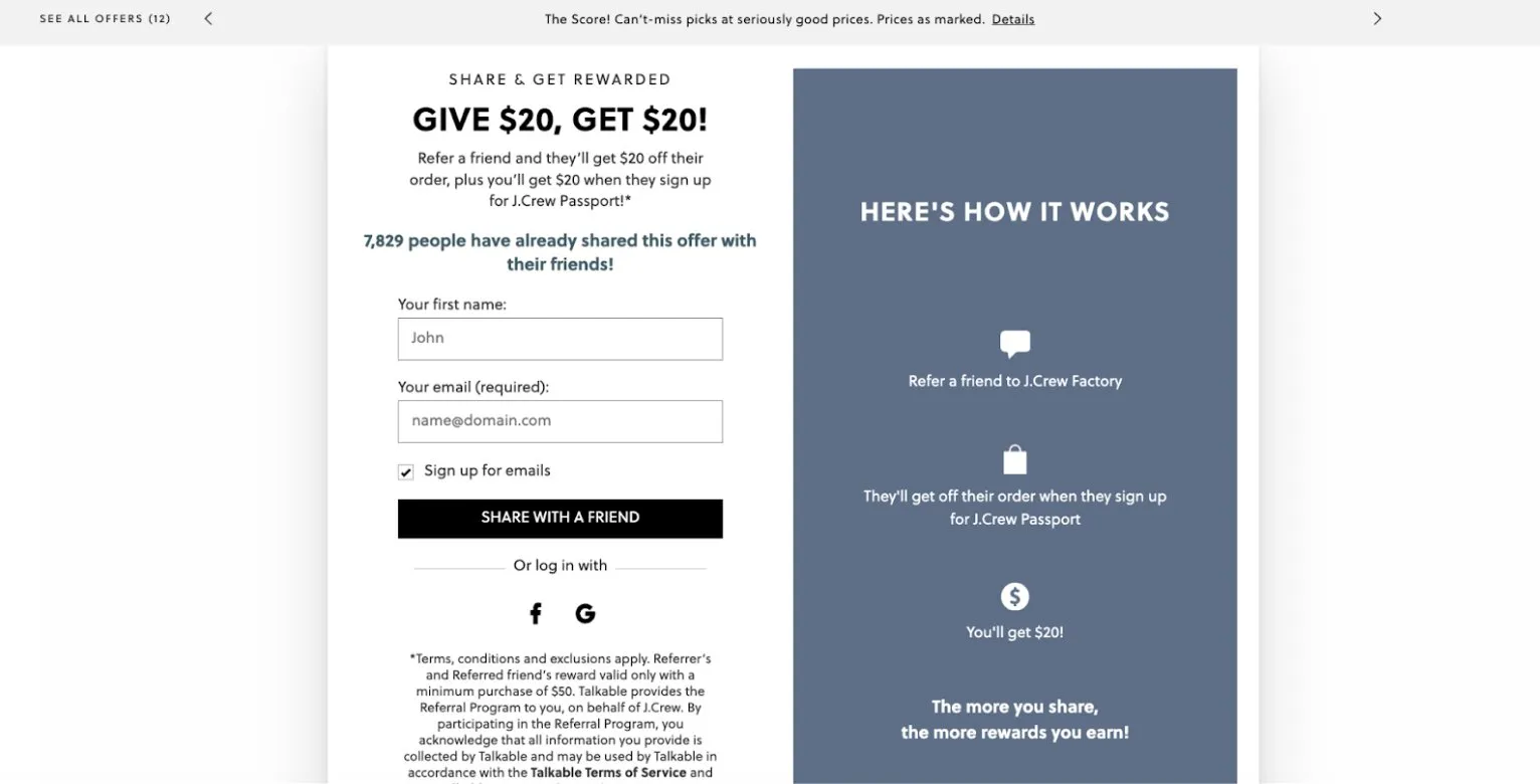 J.crew factory referral form