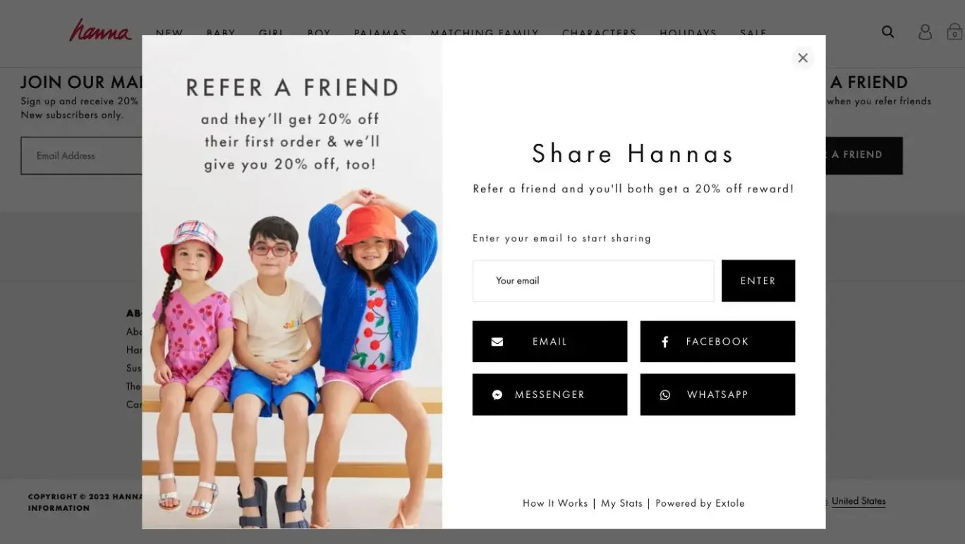 Hanna anderson refer a friend form
