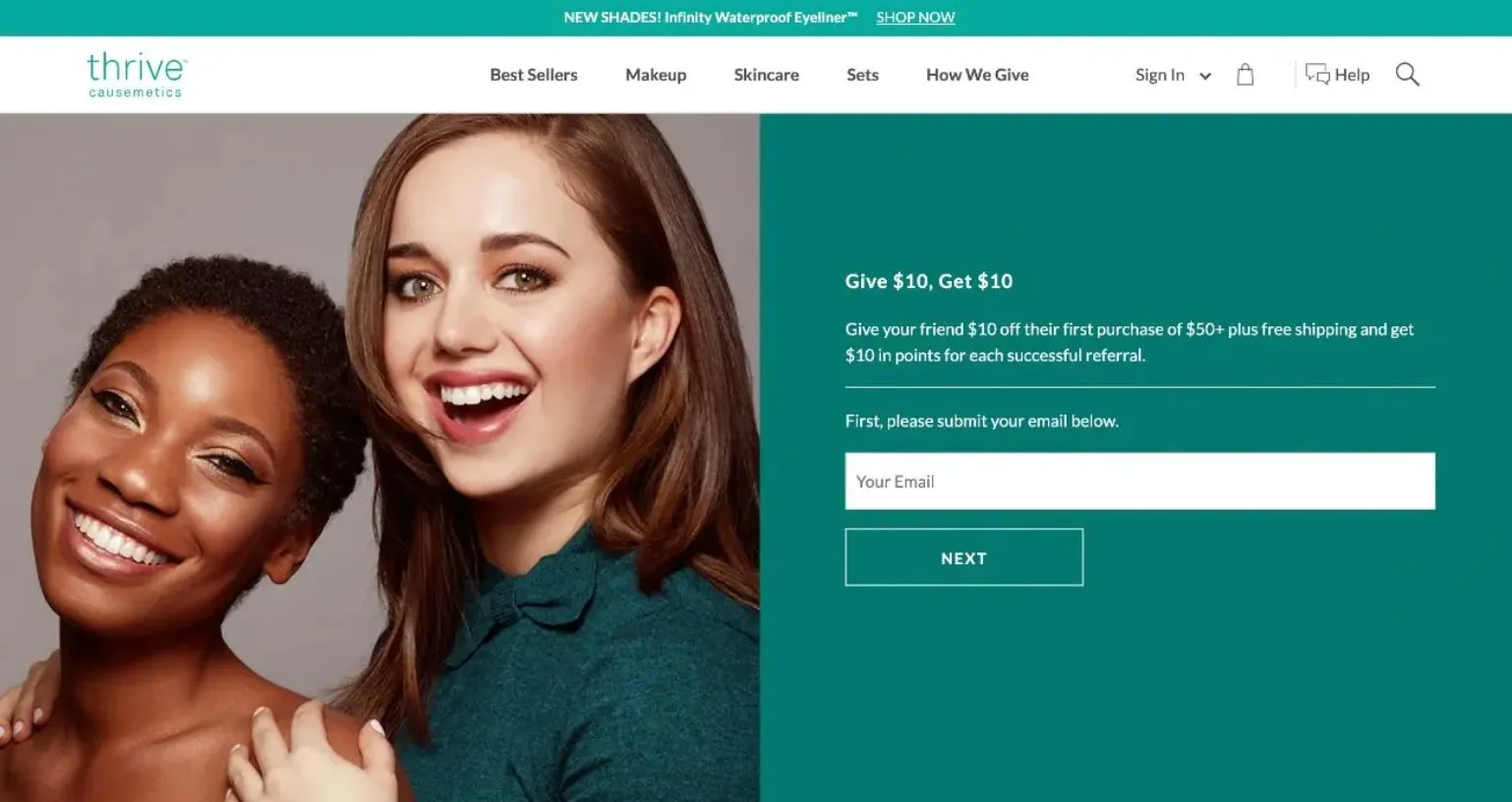 Thrive causemetrics give 10 get 10 program