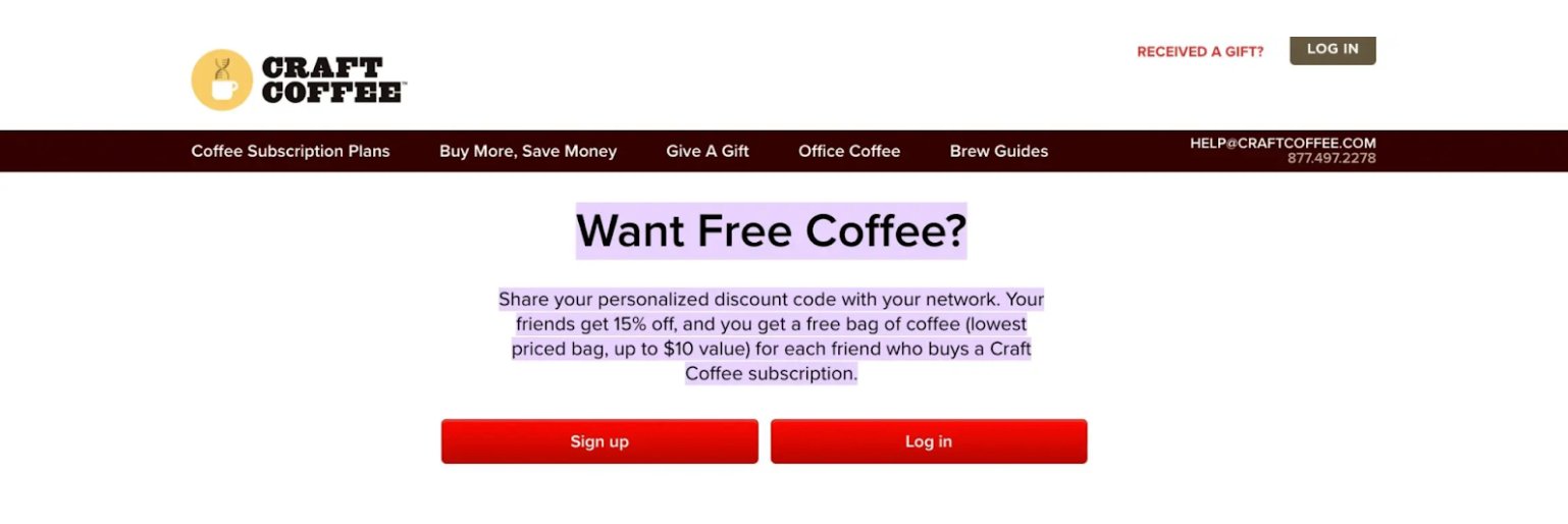 Craft coffee want a free coffee program