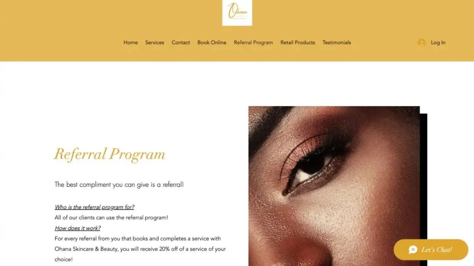 Ohana skincare referral program