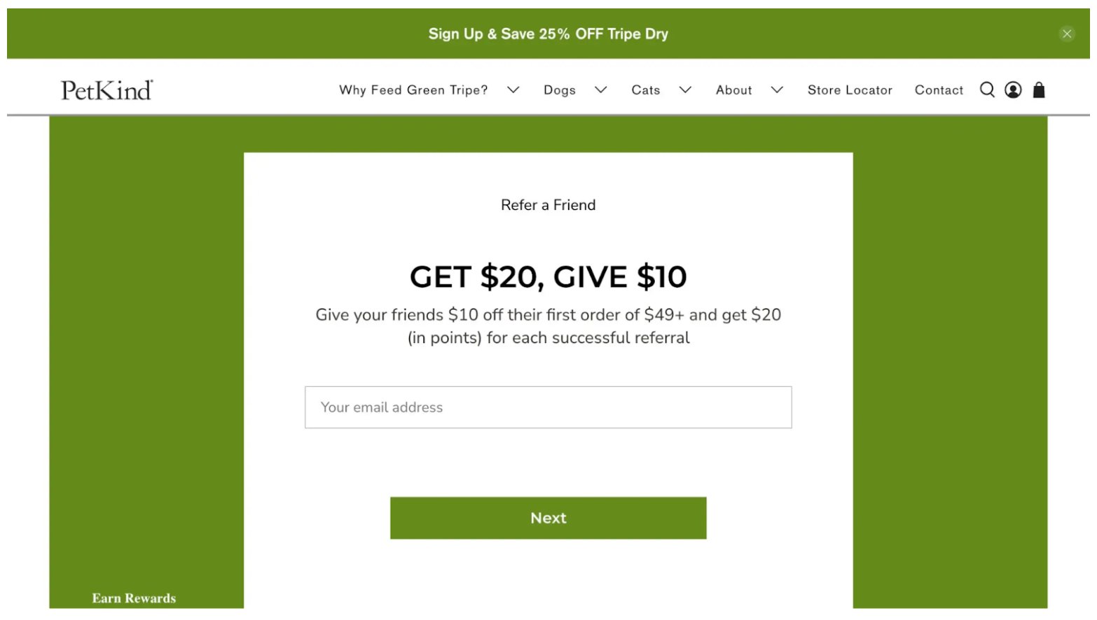 PetKind referral program page