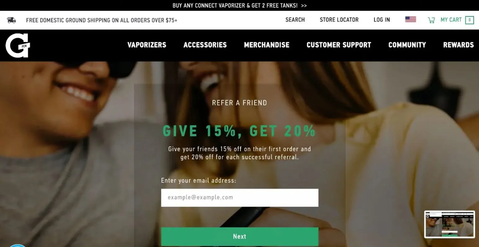 GPen referral program example