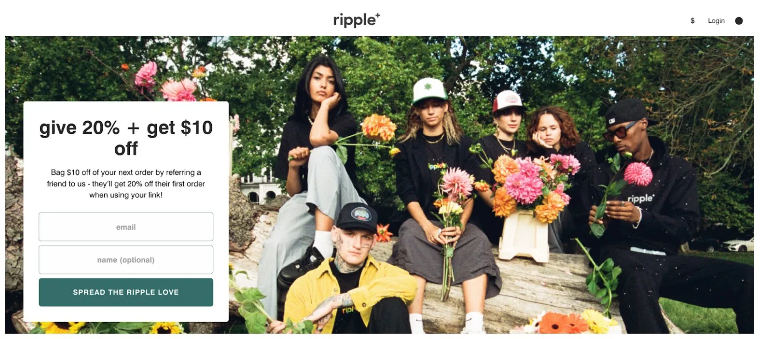 Ripple+ referral program example
