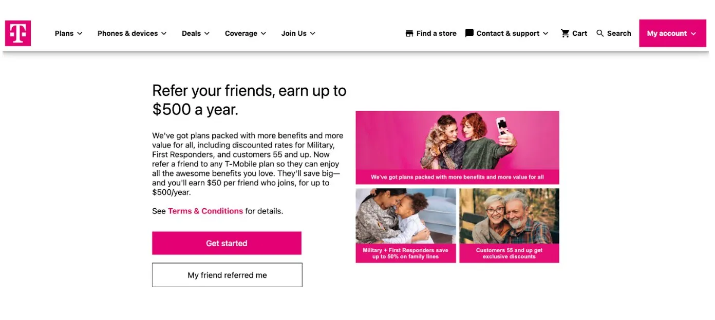 T-mobile home page