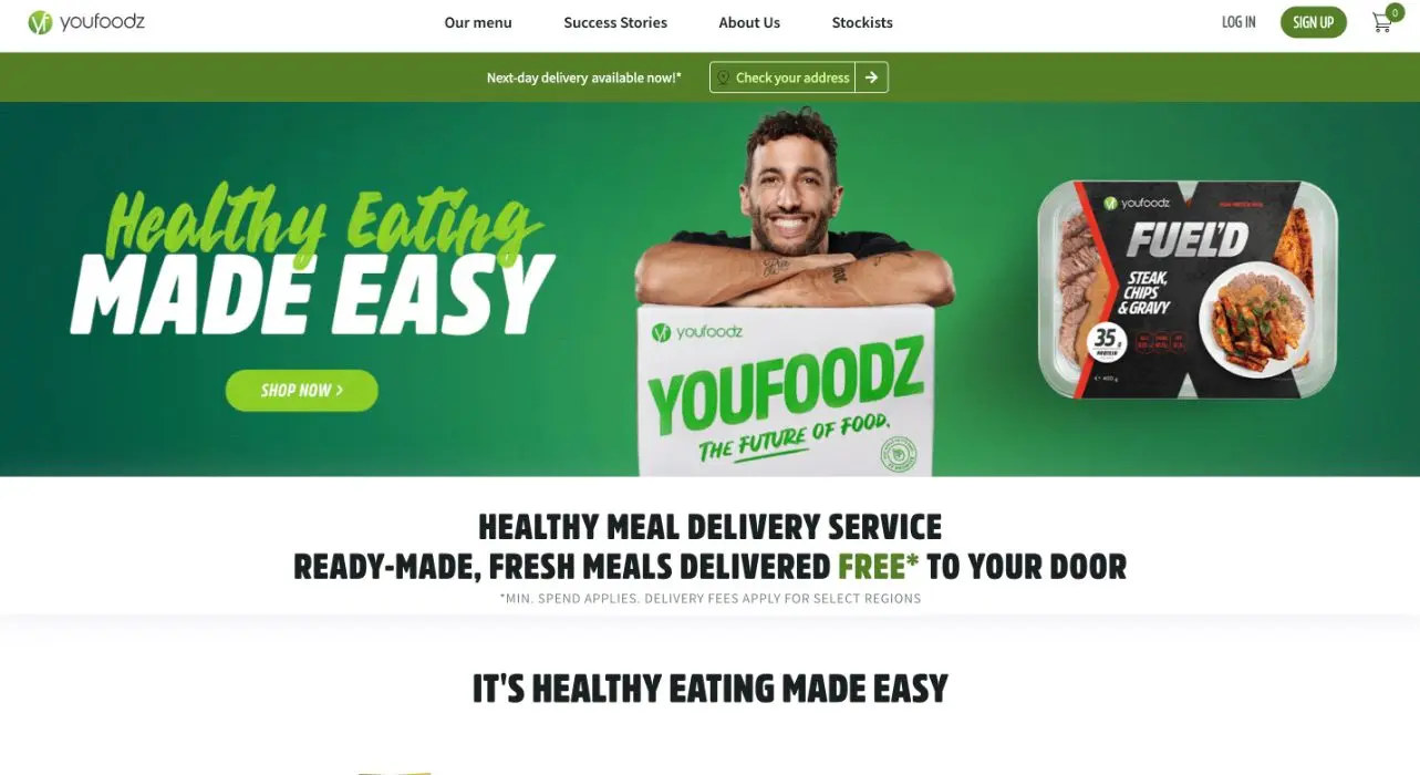 Youfoodz home page