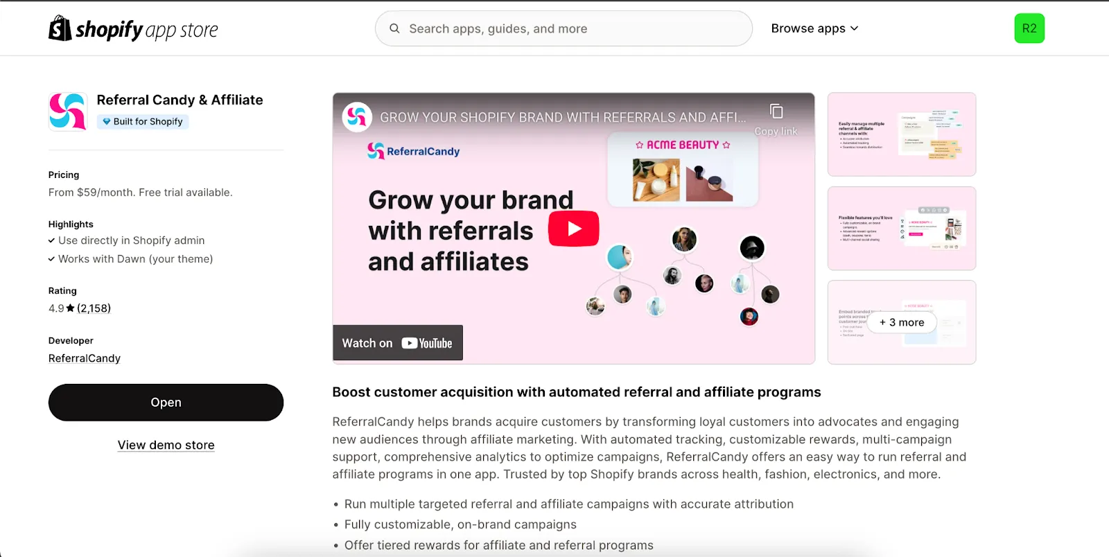 ReferralCandy best Shopify app