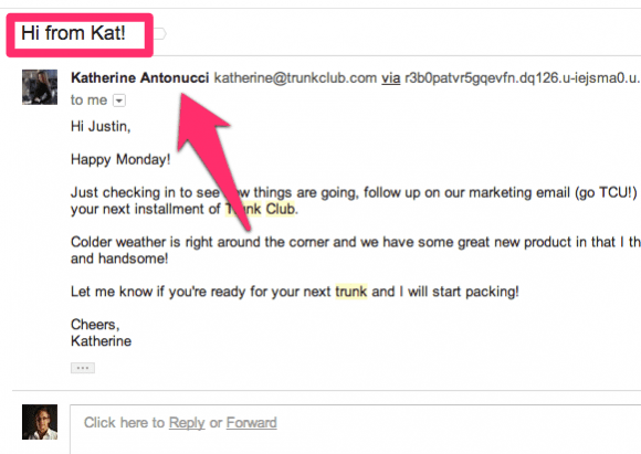 Hi From Kat at Trunk Club