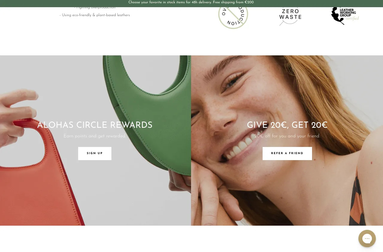 Referral landing page example