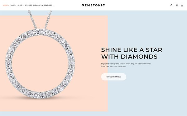ecommerce templates referralcandy - Gemstonic - Jewelry Elementor WooCommerce Theme