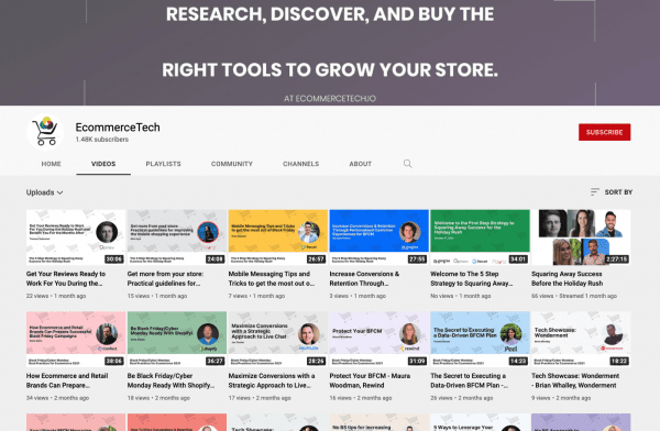 Ecommerce Tech Youtube
