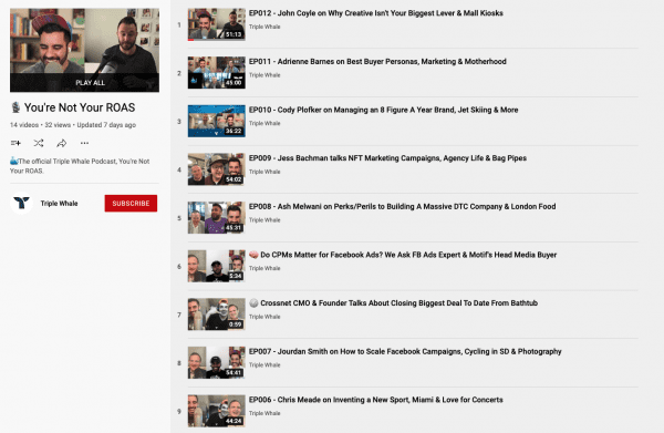 Tripe Whale YouTube