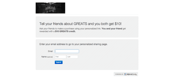 Greats Referral page
