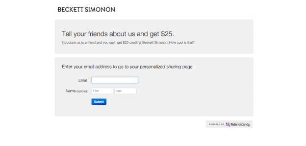 Beckett Simonon Referral page