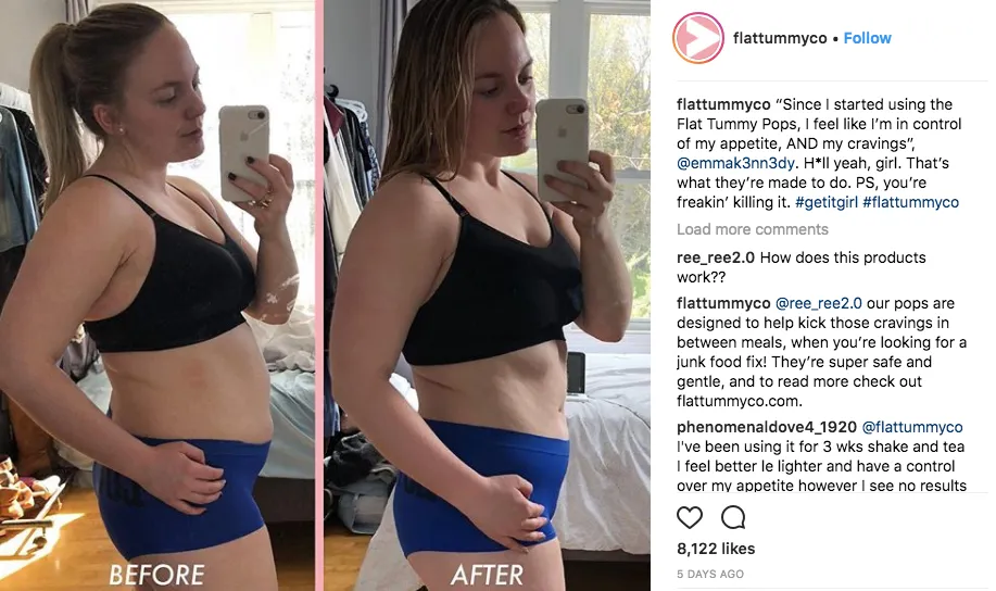 flat tummy tea before and after picture