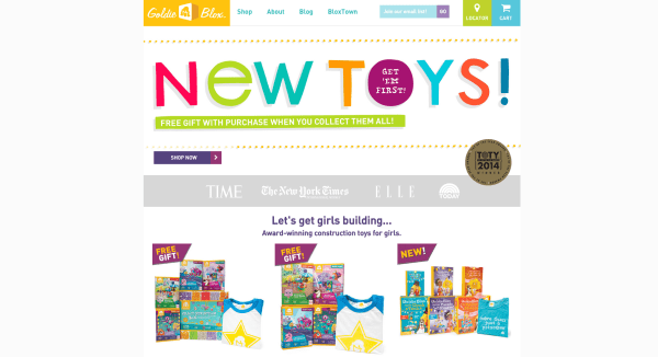 GoldieBlox Homepage